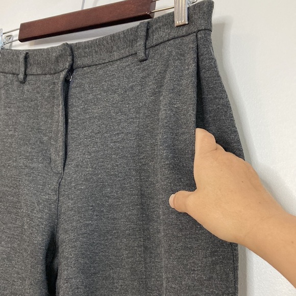 Babaton Dress Pants Womens 8 Gray Trouser Crop Stretch Jersey Straight Leg - Picture 6 of 13